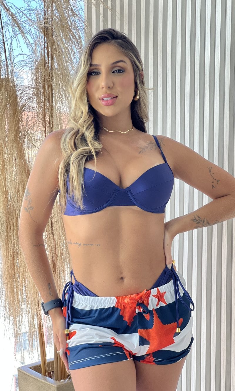 short saída de praia laranja