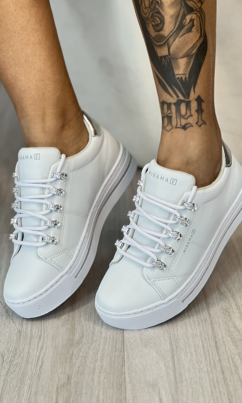 tênis branco prata ramarim 23 93204