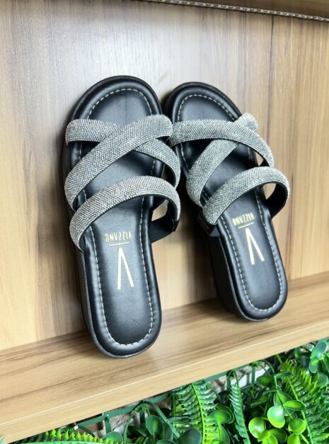 papete 3 tiras strass preto vizzano 6492.318.