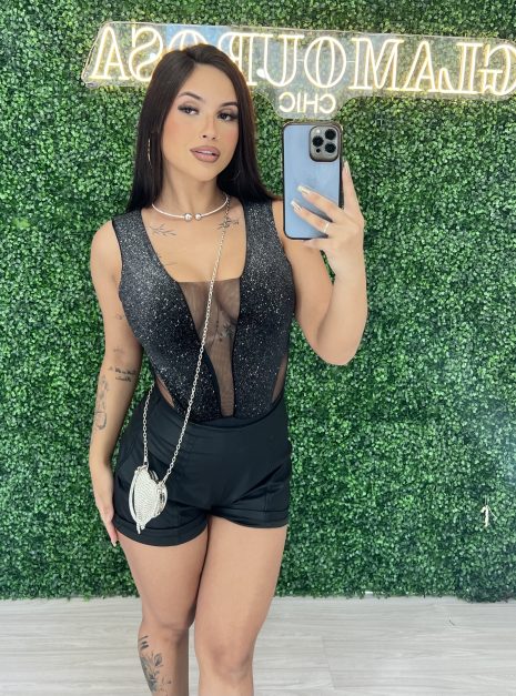body veludo brilhoso ana