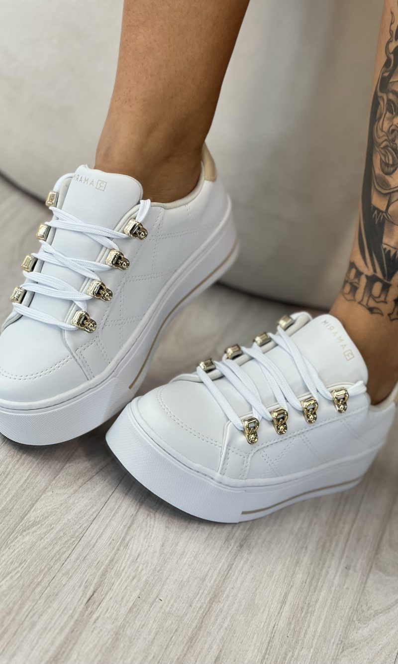 tênis pedraria branco ramarim 24 97111