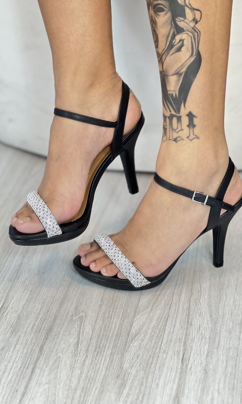 sandália salto alto strass preto vizzano 6210.1039