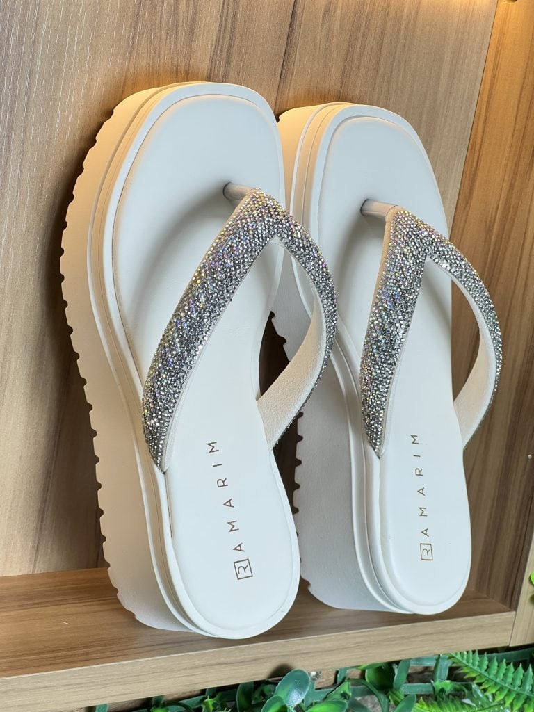 chinelo plataforma branco off ramarim 24 45231