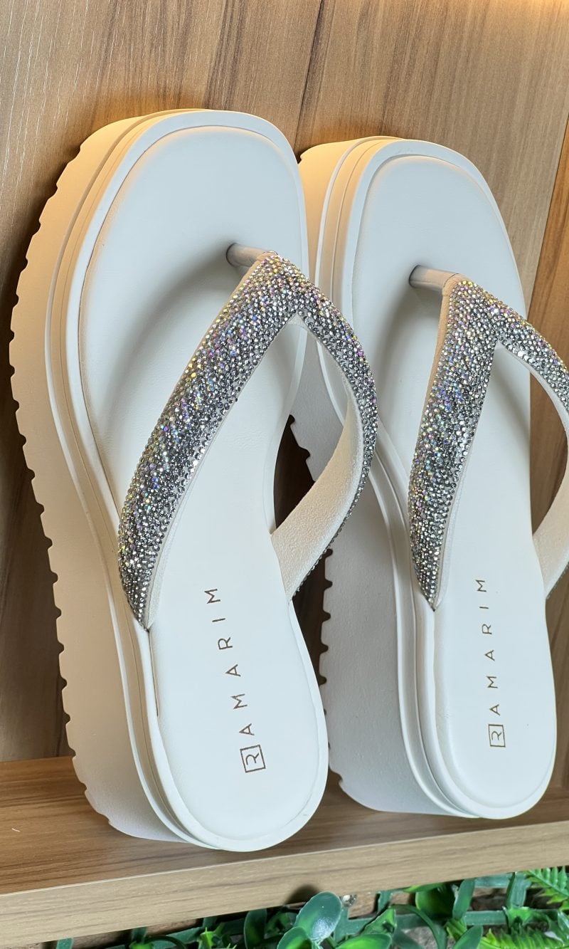 chinelo plataforma branco off ramarim 24 45231