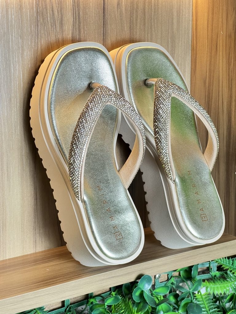 chinelo plataforma luxy dourado ramarim 24 45231