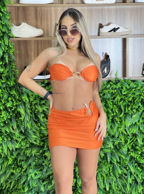 conjunto verão laranja