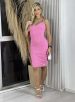 vestido midi alcinha poliamida donna chica rosa
