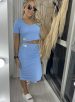 conjunto saia midi cropped u donna chica azul