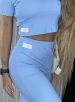 conjunto saia midi cropped u donna chica azul