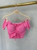 cropped drapeado picô donna chica rosa chiclete