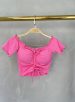 cropped drapeado picô donna chica rosa chiclete