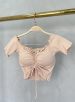 cropped drapeado picô donna chica bege
