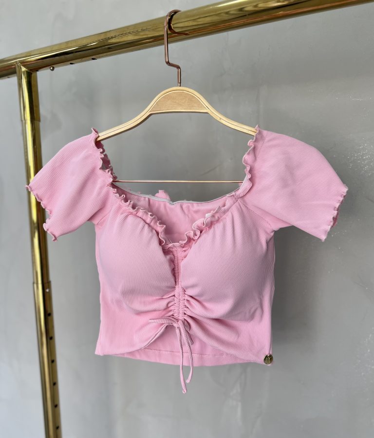 cropped drapeado picô donna chica rosa bb