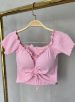 cropped drapeado picô donna chica rosa bb