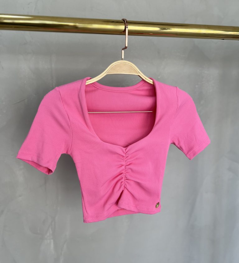 cropped decote drapeado donna chica rosa cropped decote drapeado donna chica rosa