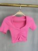 cropped decote drapeado donna chica rosa