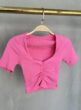 cropped decote drapeado donna chica rosa