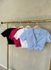 cropped transpassado donna chica azul
