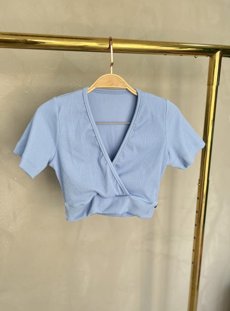 cropped transpassado donna chica azul