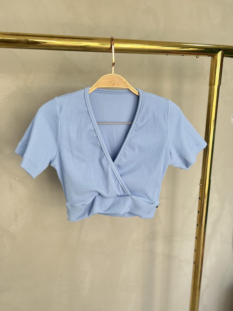 cropped transpassado donna chica azul