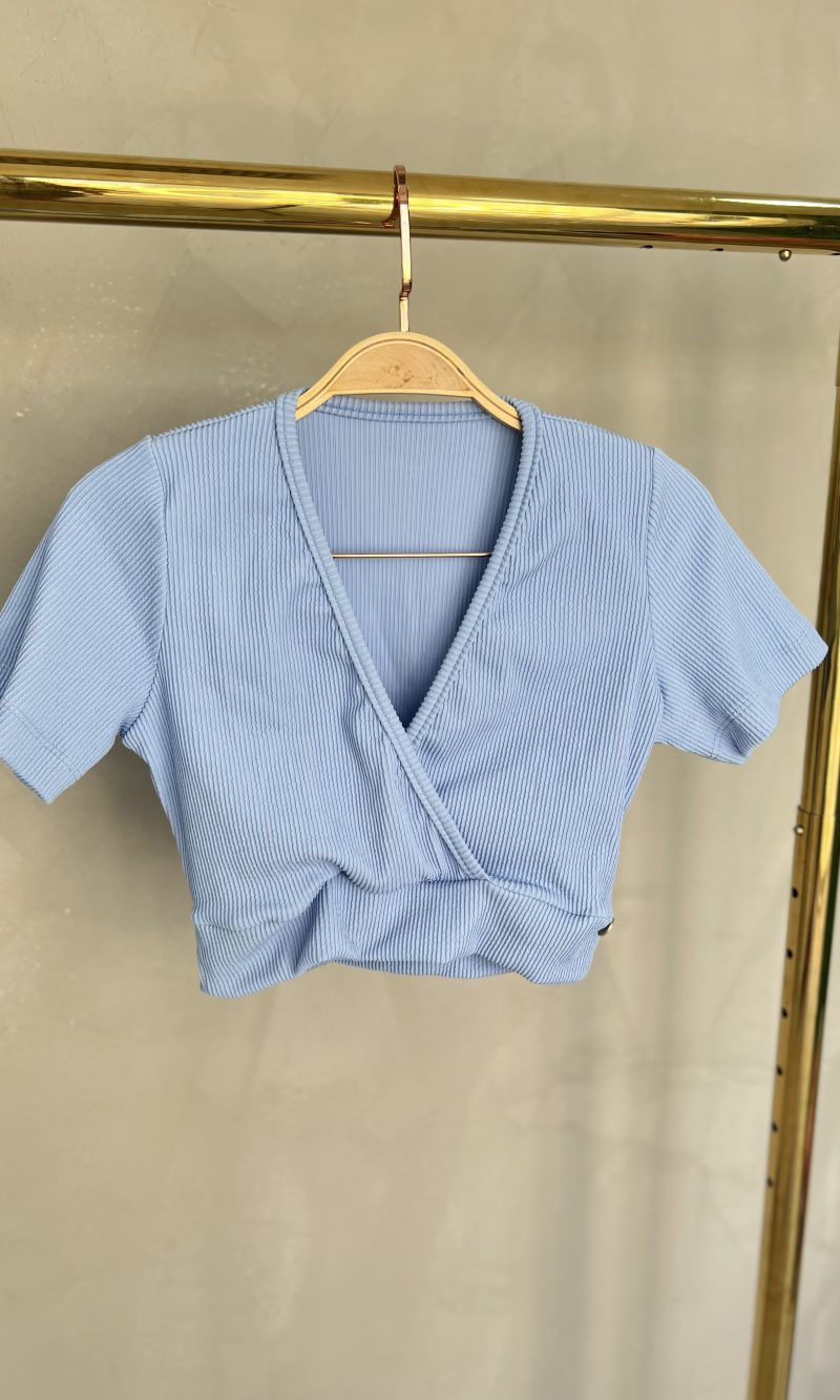 cropped transpassado donna chica azul