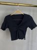 cropped decote drapeado picó donna chia preto