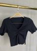 cropped decote drapeado picó donna chia preto