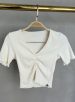 cropped decote drapeado picó donna chica creme