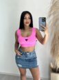cropped graziele rosa chiclete