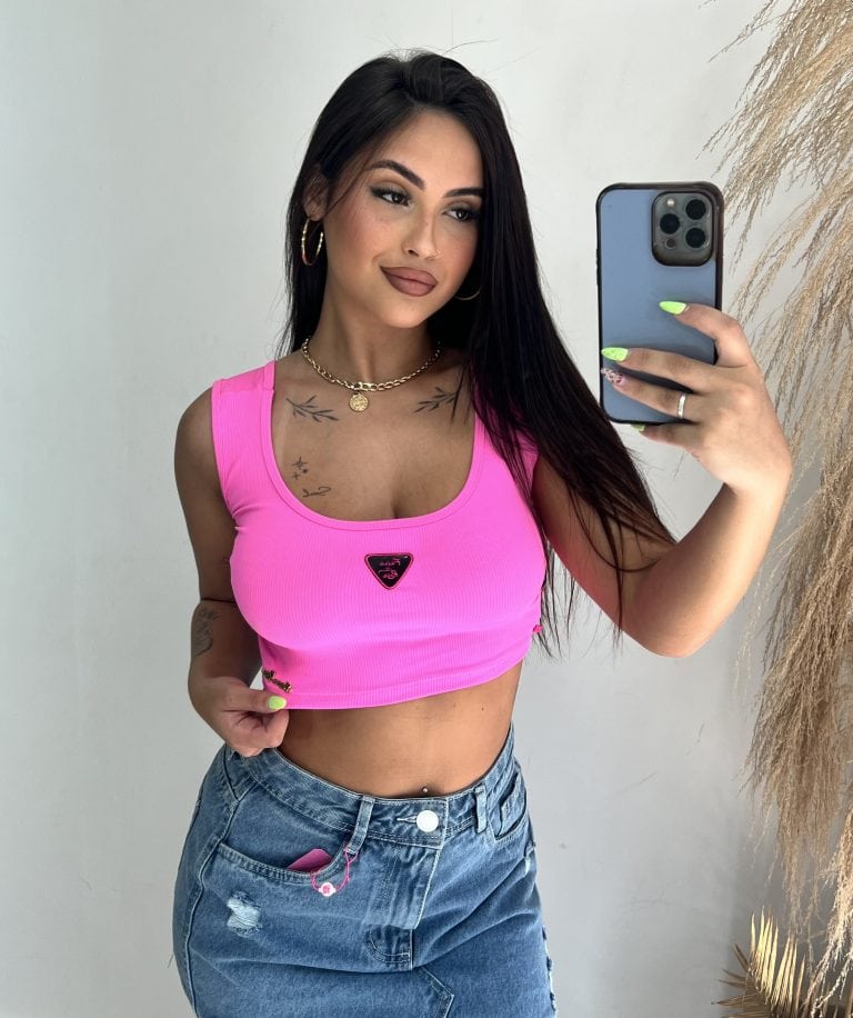 cropped graziele rosa chiclete