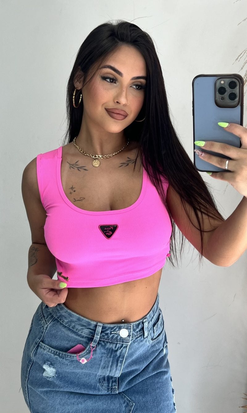 cropped graziele rosa chiclete