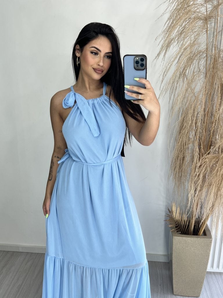 vestido longo iza azul vestido longo iza azul