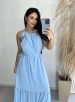 vestido longo iza azul