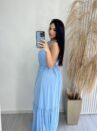 vestido longo iza azul