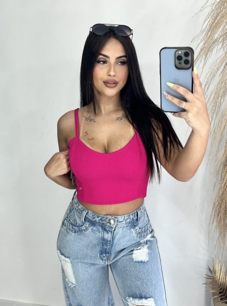 top alcinha pink donna chica
