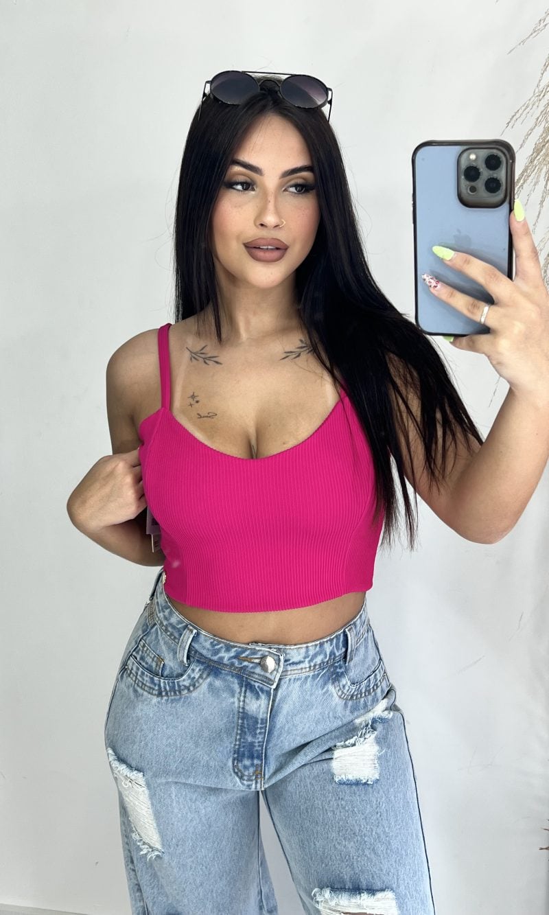 top alcinha pink donna chica