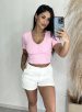 cropped decote drapeado picó donna chica rosa bb