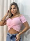 cropped drapeado picô donna chica rosa bb