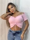 cropped drapeado picô donna chica rosa bb