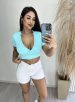 cropped transpassado donna chica verde Água