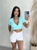 cropped transpassado donna chica verde Água