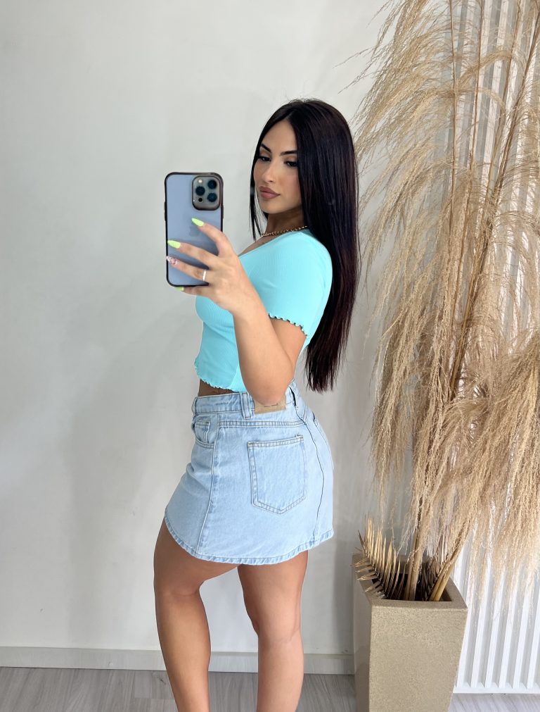 cropped decote drapeado picó donna chica verde Água cropped decote drapeado picó donna chica verde Água