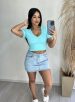 cropped decote drapeado picó donna chica verde Água