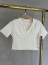 cropped canelado v donna chica off white