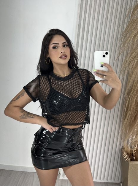 cropped arrastão agnes preto