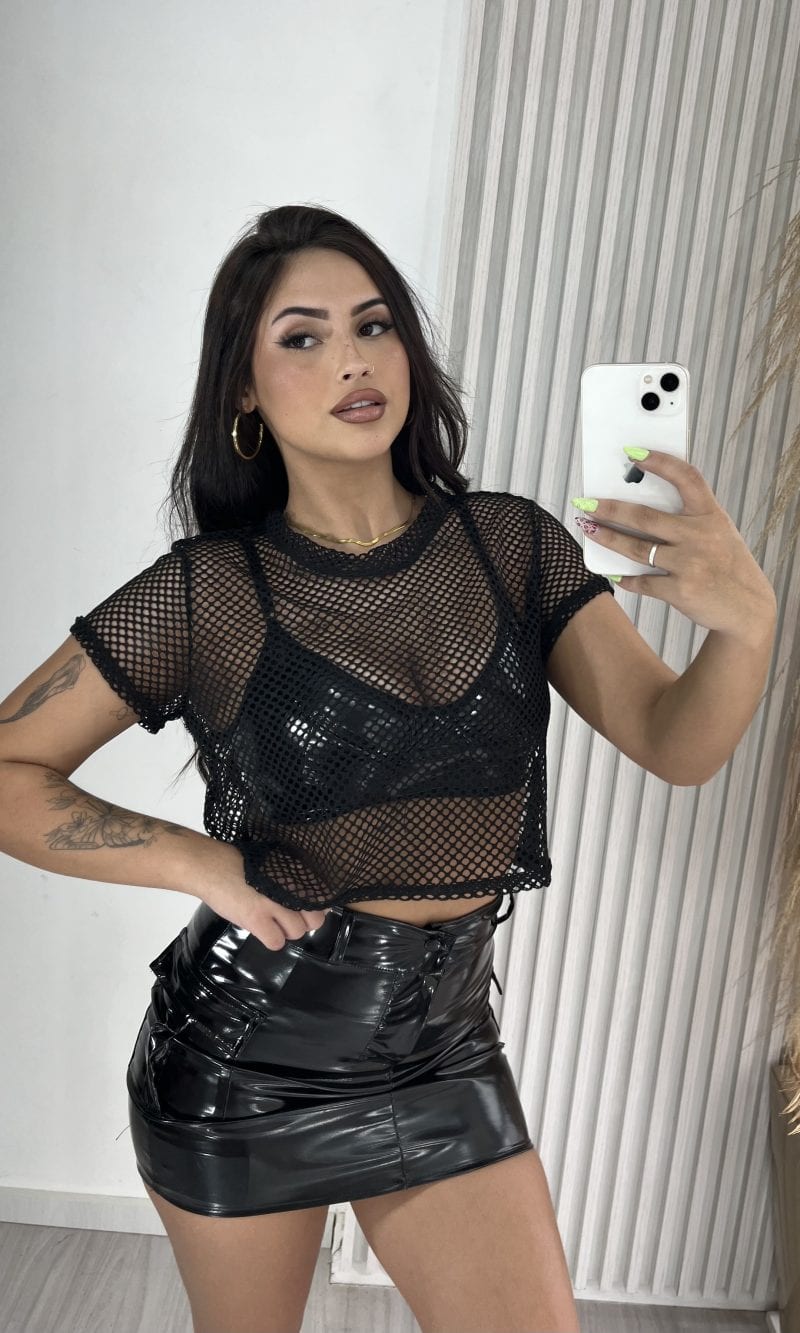 cropped arrastão agnes preto