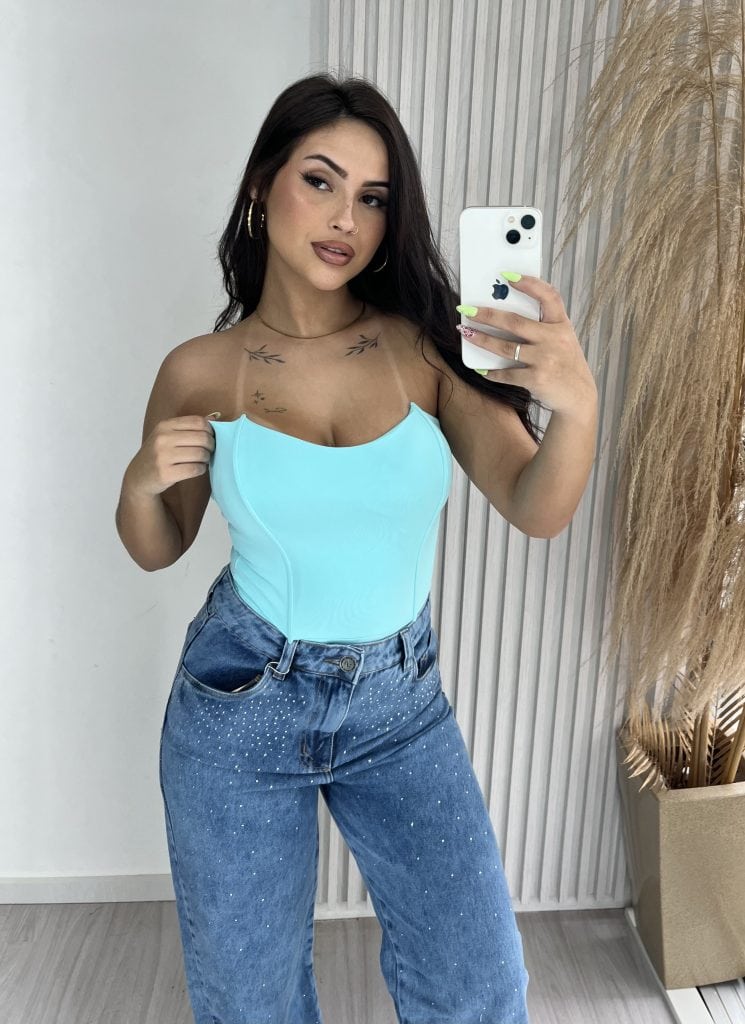 body poliamida paty azul piscina