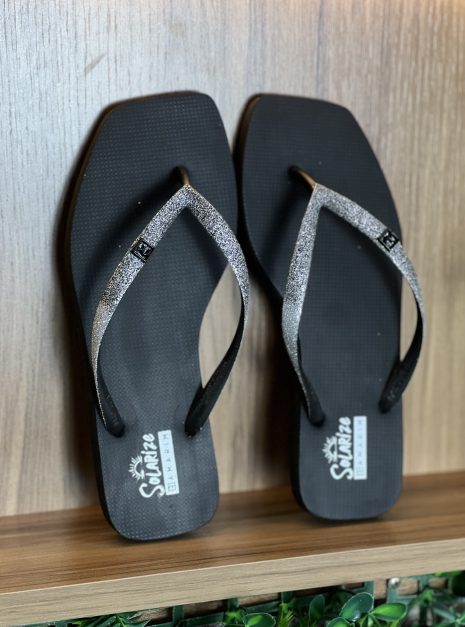 chinelo bico quadrado glitter preto ramarim 241244