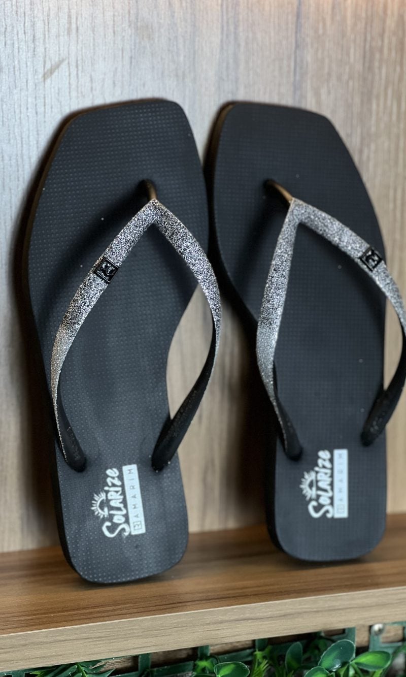 chinelo bico quadrado glitter preto ramarim 241244