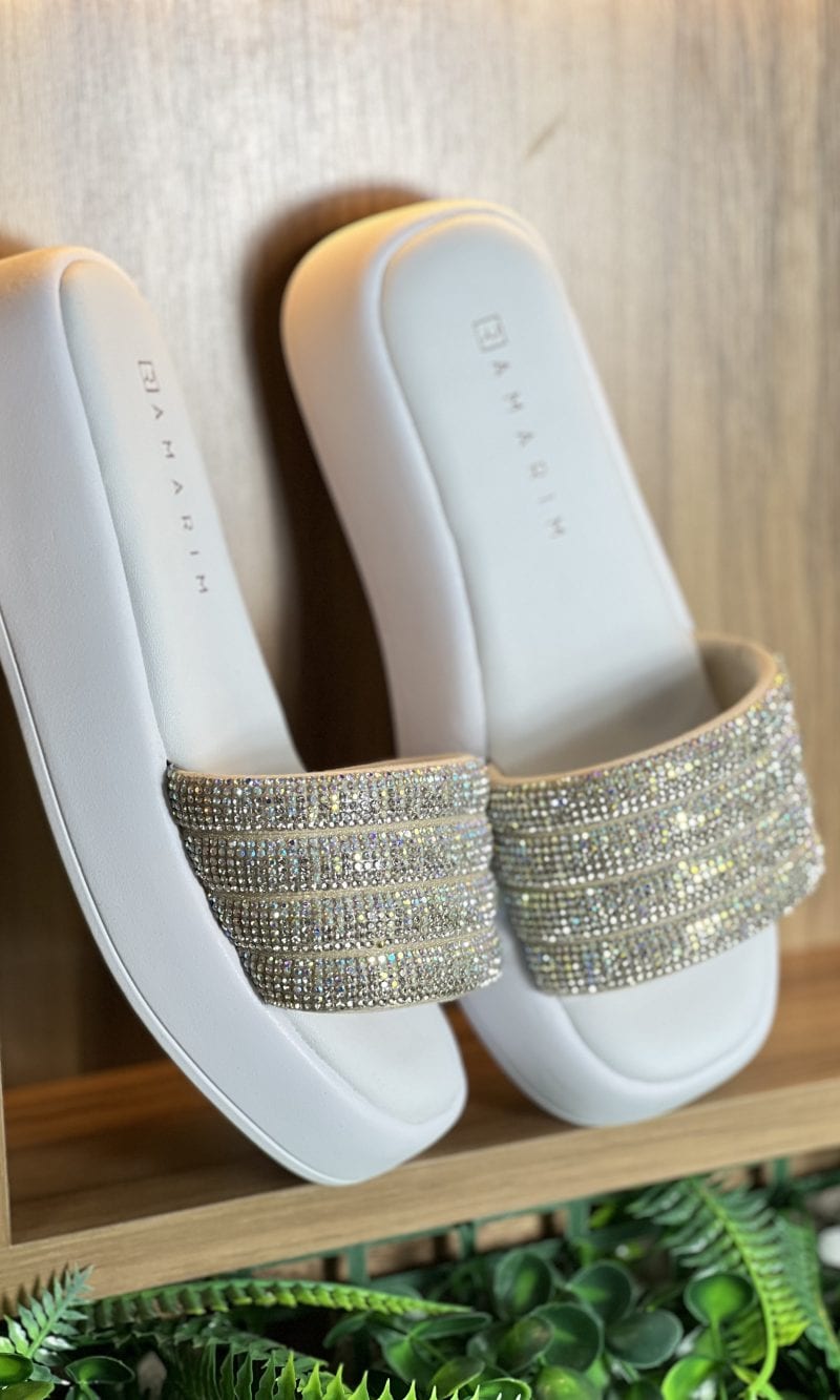 chinelo alto strass branco chinelo alto strass branco